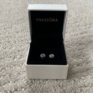Pandora Earrings - pink studs new in box!